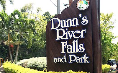 Dunn's River Falls and Park sign, Ocho Rios, Jamaica.