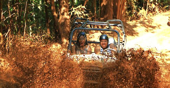 ATV in the mud, Yaaman adventure park, Jamaica.