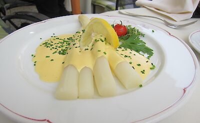 Spargel - traditionally Germany food in Oberwesel. Flickr:Jay Cross