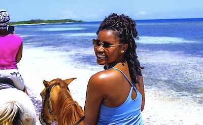Riding on the beach, Jamaica.