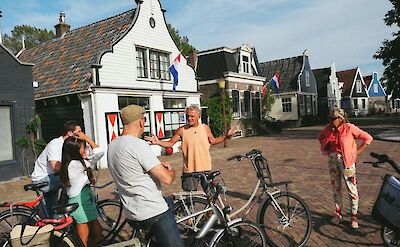 Stopping in a town for a historical talk, Holland. CC:Mikes Bike Tours Amsterdam