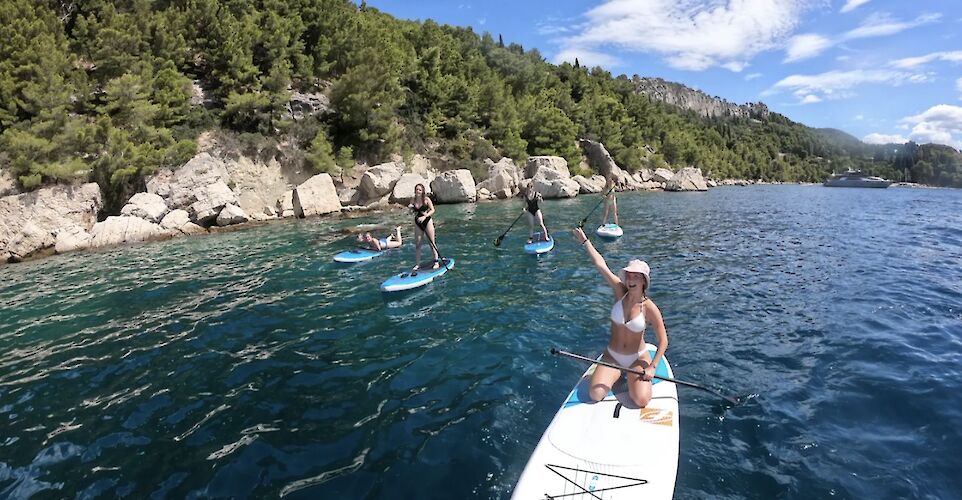 Exploring the Split coastline on paddleboards, Croatia. CC:Given2Fly Adventures