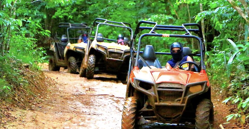 Racing through Yaaman on ATVs, Jamaica. CC:El Sol Vida