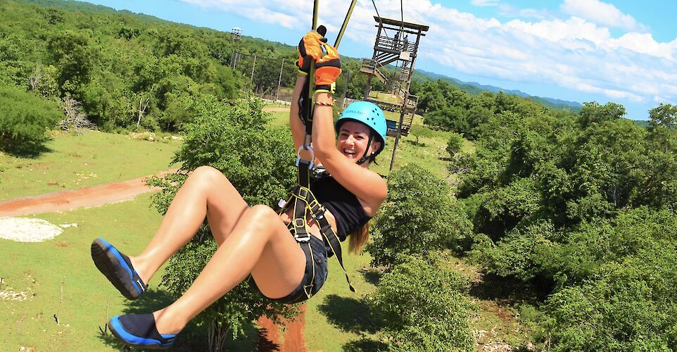 Ziplining above the trees, Jamaica. CC:El Sol Vida