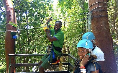 Tour group ready to ride the ziplines, Jamaica. CC:El Sol Vida