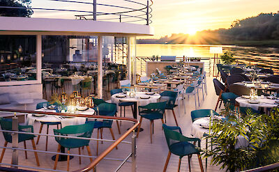 Outdoor cafe Sena Rhine River Cruise Ship