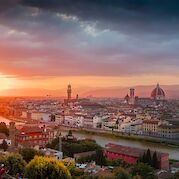 Tailor-Made and Private Bike Tours in Italy - Sunset in Florence. Unsplash:Heidi Kaden