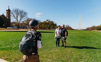 Posing in front of the Washington Monument, Washington DC, USA. CC:Unlimited Biking