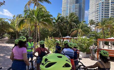 Group tour of Ocean Drive, Miami, Florida, USA. CC:Unlimited Biking