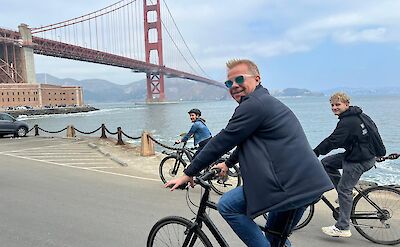 Biking to the Golden Gate Bridge, San Francisco, California, USA. CC:Unlimited Biking