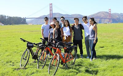 Posing with the bikes, Golden Gate Bridge, San Francisco, California, USA. CC:Unlimited Biking