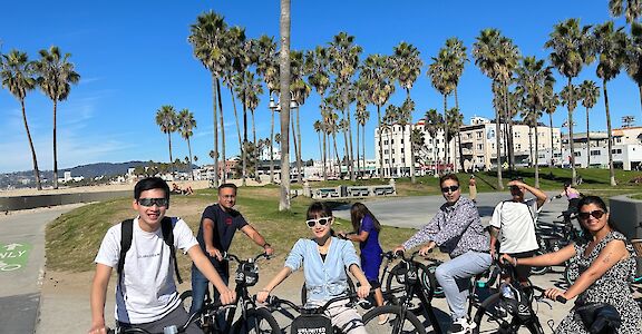Posing for a group photo, Santa Monica, California, USA. CC:Unlimited Biking