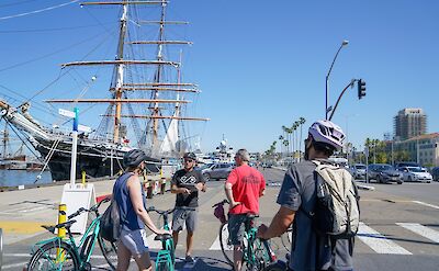 Group tour of the Embarcadero, San Diego, California, USA. CC:Unlimited Biking