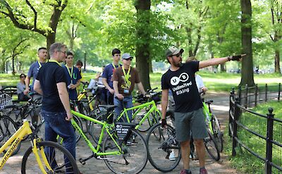 Listening to the guide, Central Park, New York, USA. CC:Unlimited Biking