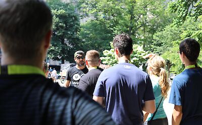 Group walking tour, Central Park, New York, USA. CC:Unlimited Biking