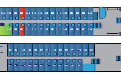 Floor plan of the MS Rigoletto | Holland Bike & Boat Tour