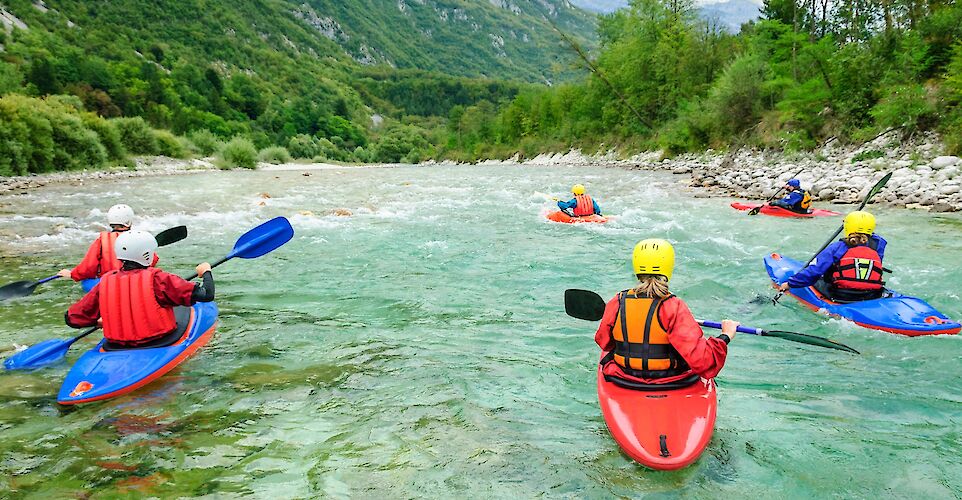 Kayaking in Slovenia. -to