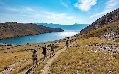 Coastal hiking trail overlooking the Adriatic Sea. toST