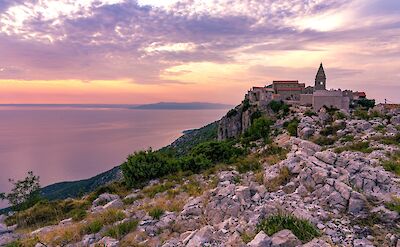 Sunset in Lubenice village. toST