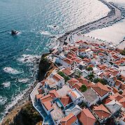 Greek Island Hopping E-Bike and Boat - Views above the beautiful Skiathos Town. unsplash:nikola radojcic 39.163834, 23.486695