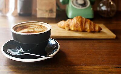 Cafe and croissants in France. unsplash:curatedlifestyle