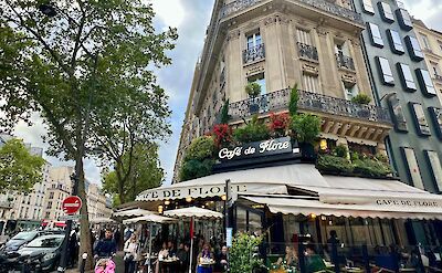 Café de Flore in Saint-Germain, established in the 1880s, is a historic gathering spot for writers, artists, and philosophers. ©heather