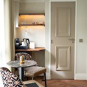 Cabin seating area | Magnifique X | Boat & Bike Tour