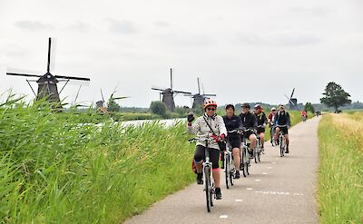 Cycling the path in Kinderdijk. toBBT