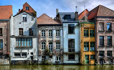 Character-rich facades along Kraanlei in Ghent. unsplash@Hubert Van Den Borre