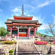 Japan’s Cultural Heartland - Kiyomizu-dera Temple in Kyoto- a famous hillside temple with red gates and stone steps. Pexels@Pixabay