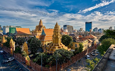 Temple in Phnom Penh, Cambodia bike tour. Unsplash@Norbert Braun