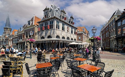 Sunny café terraces on the main square in Hoorn’s old town. Flickr@Frans Berkelaar