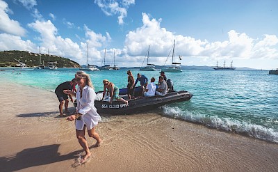 Guests step ashore from the Sea Cloud Spirit. toTN