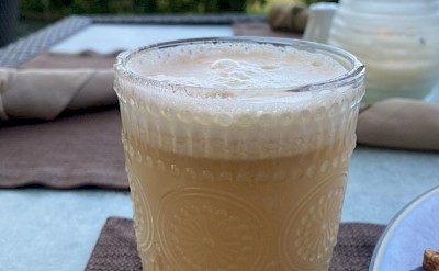 Morning coffee with peaceful tropical views. &copy;Mikky