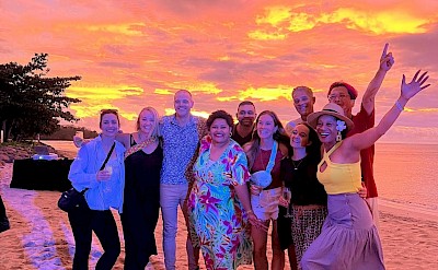 Enjoying island life beneath a Fijian sunset. &copy;Mikky