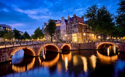 Bridge in Amsterdam at night, Netherlands. Unsplash@Getty Images