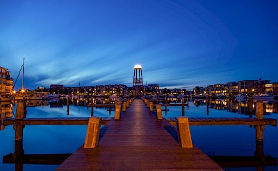 Harbor at night, Sneek, Netherlands. Unsplash@Kai Dahms