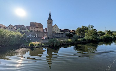 Karlstadt on the Main, historic town with medieval walls, towers, and gates. toSET