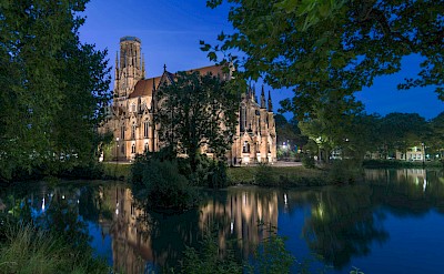 St. John’s Church by night, Stuttgart.  Pexels@pixabay