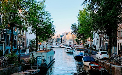 Iconic canal view of Amsterdam canal houses. pexels@adrein olichon