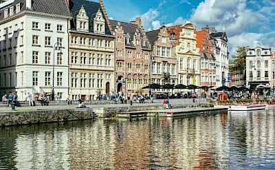 Korenlei Houses - elegant guild houses reflected in the Lys River in Ghent. pexels@ik