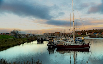 The quiet harbor of Tholen at sunset. unsplash@daan sitters