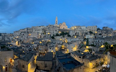 The Sassi di Matera illuminated at dusk. cc@Heather