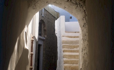 Historic stone passageway in the old town of Naxos. toIH
