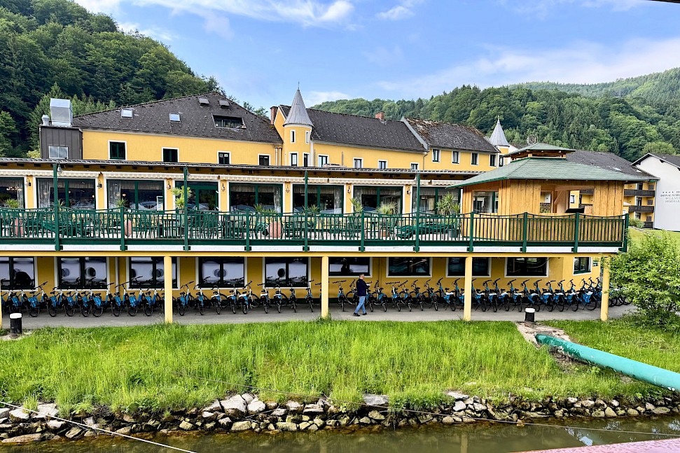 Bikes lined up ready for the tour every morning. Photo by Ray Y.
