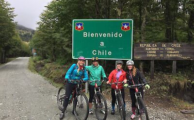 At the border on Argentina to Chile bike tour. toAT