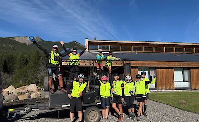 Celebrating a great day of riding on Argentina to Chile bike tour. toAT