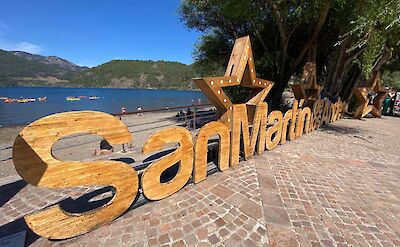 Arrival in San Martin De Los Andes on Argentina to Chile bike tour. toAT