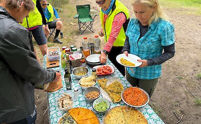 Shared meals on the route on Argentina to Chile bike tour. toAT