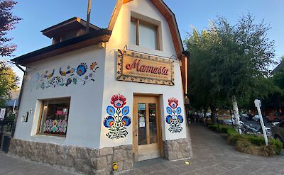 Quaint shops along the route on Argentina to Chile bike tour. toAT